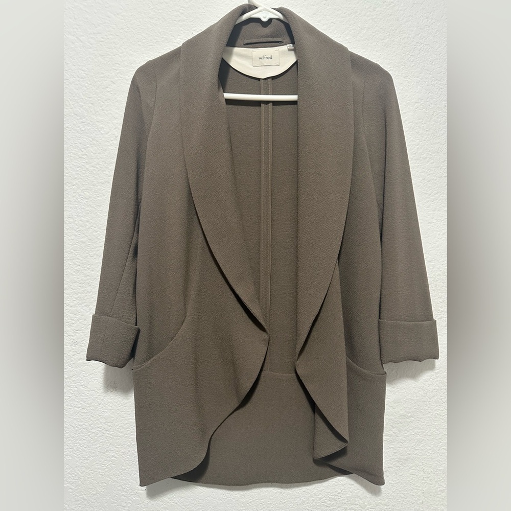 Wilfred x Aritzia Chevalier Dark Taupe Gray Blazer Coat Jacket size 00